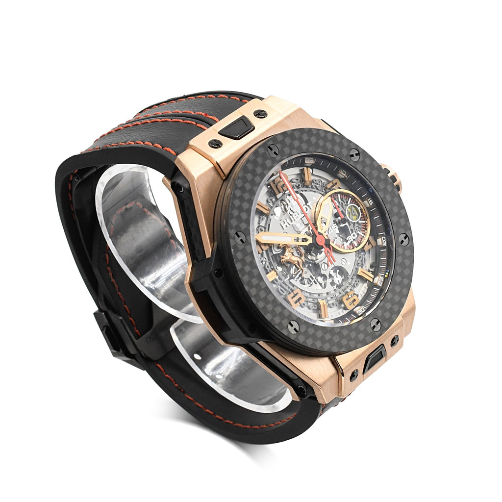 used Hublot Big Bang Ferrari 45mm 18ct Rose Gold Skeleton Watch