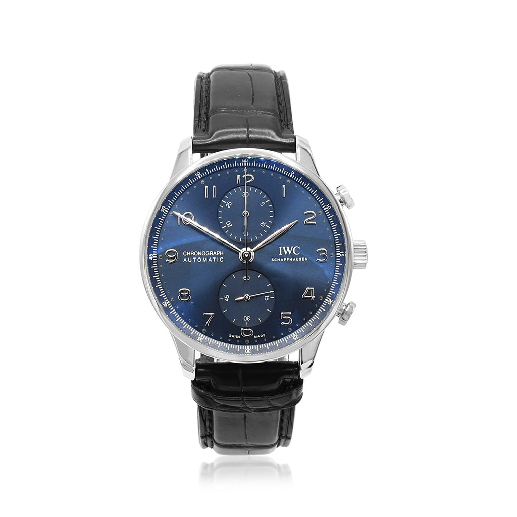 used IWC Portugieser Chronograph 41mm Steel Watch Ref IW371606