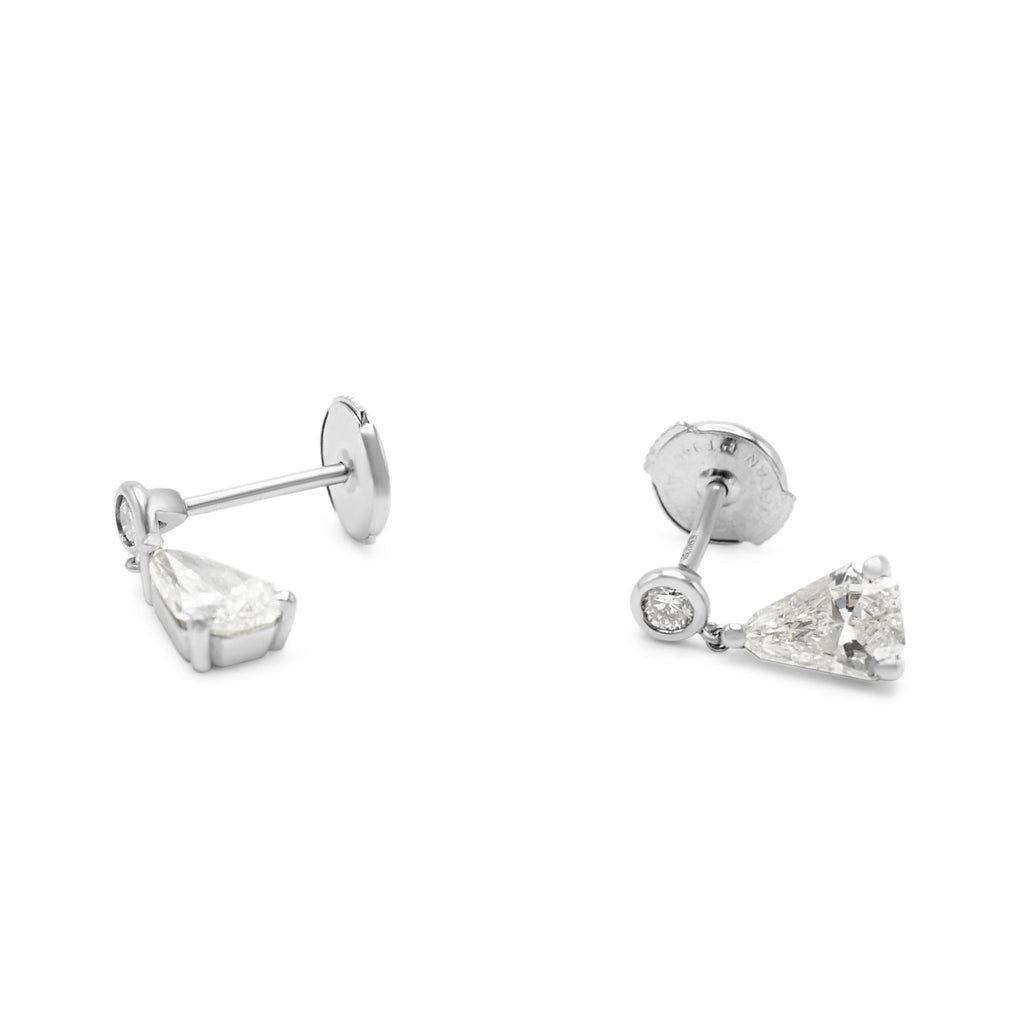 used Kite & Brilliant Cut Diamond Drop Earrings - Platinum