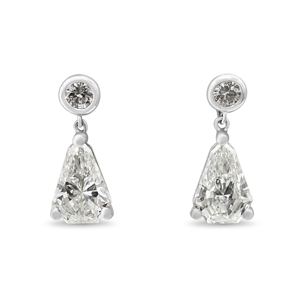 used Kite & Brilliant Cut Diamond Drop Earrings - Platinum