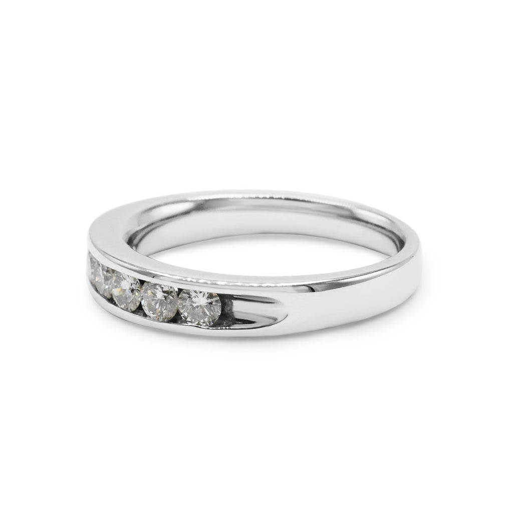 used Leo Diamond Brilliant Cut Diamond Half Eternity Band Ring - Platinum