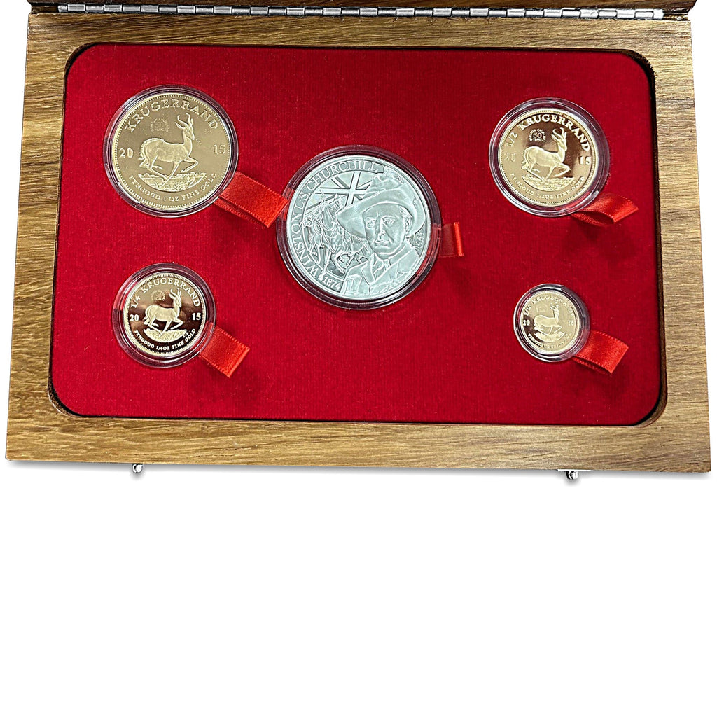 used Limited Edition Winston Churchill 1874 - 1965 Cased Krugerrand Set