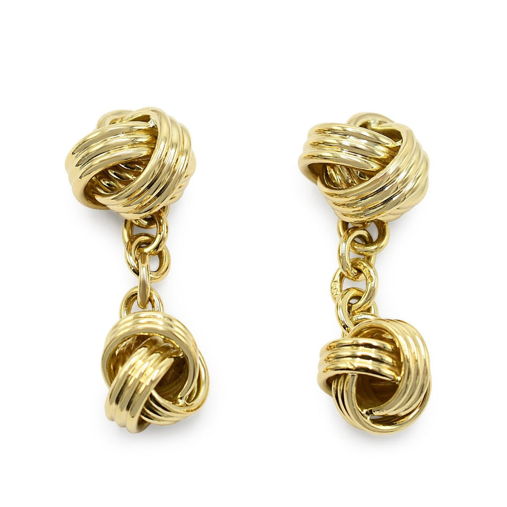 used Links Of London Chain Link Knot Cufflinks - 18ct Yellow Gold