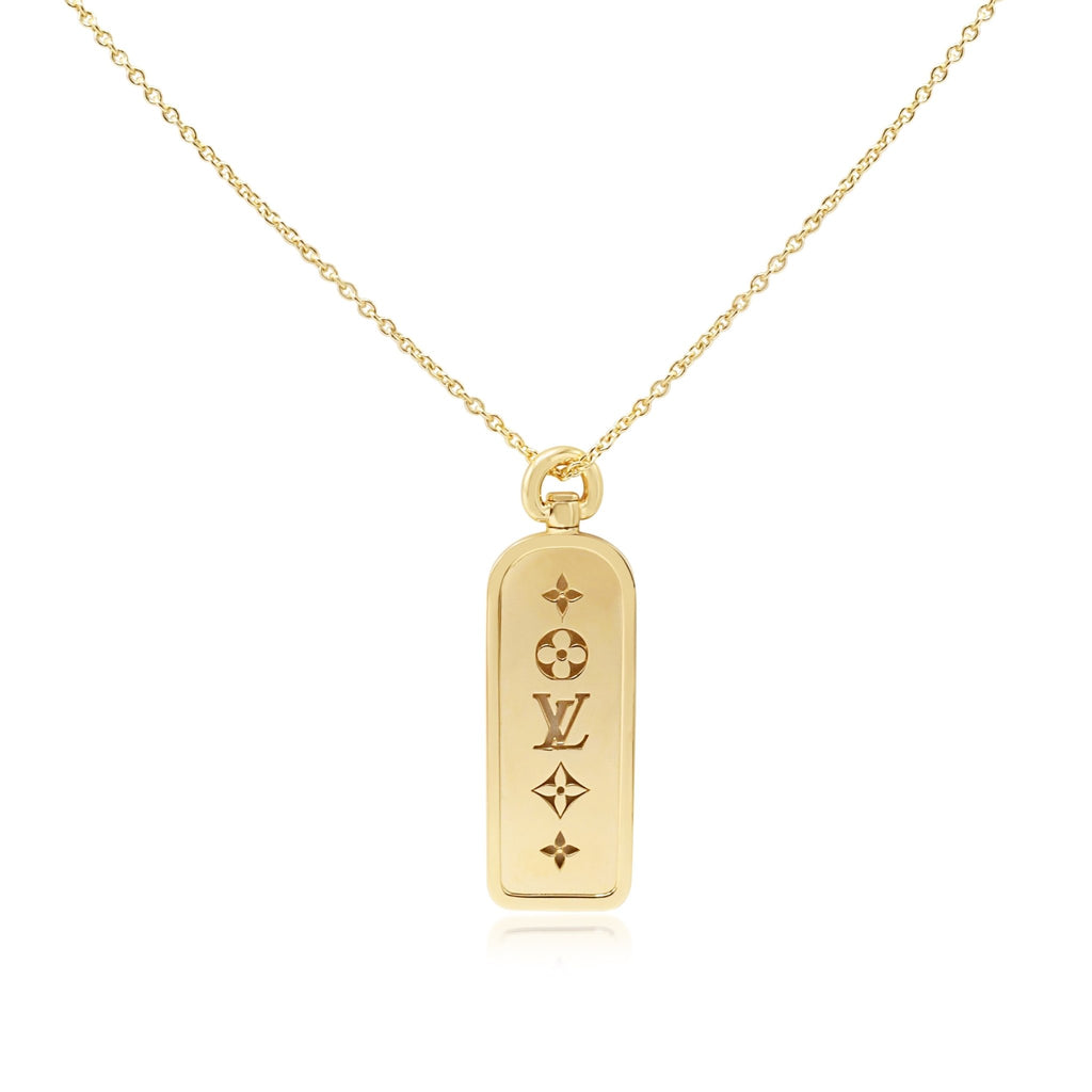 used LV Les Gastons Vuitton Large Tag Pendant - 18ct Yellow Gold