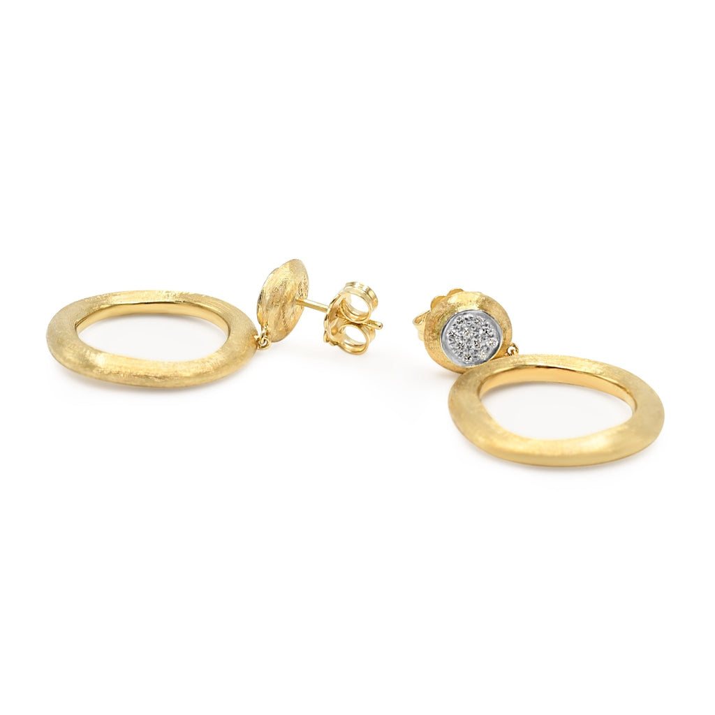 used Marco Bicego 'Delicati' Diamond Drop Circle Hoop Earrings