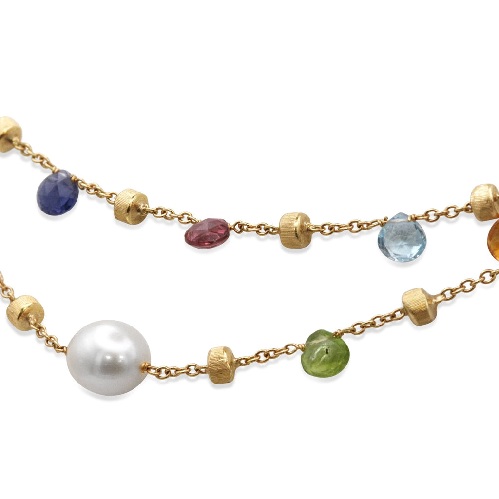 used Marco Bicego Multi Gem & Cultured Pearl Double Strand Necklace