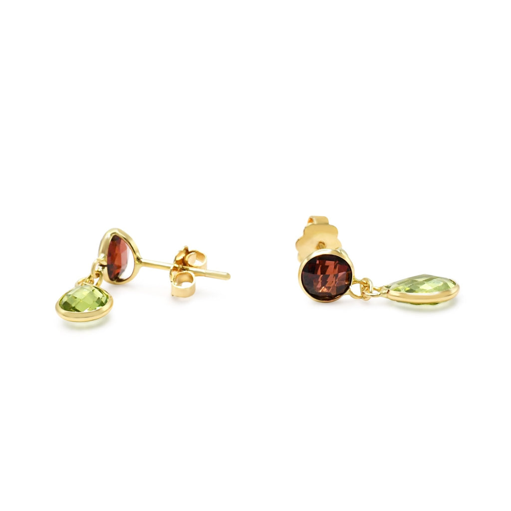 used Multi 2 Gem Drop Earrings - 18ct Yellow Gold