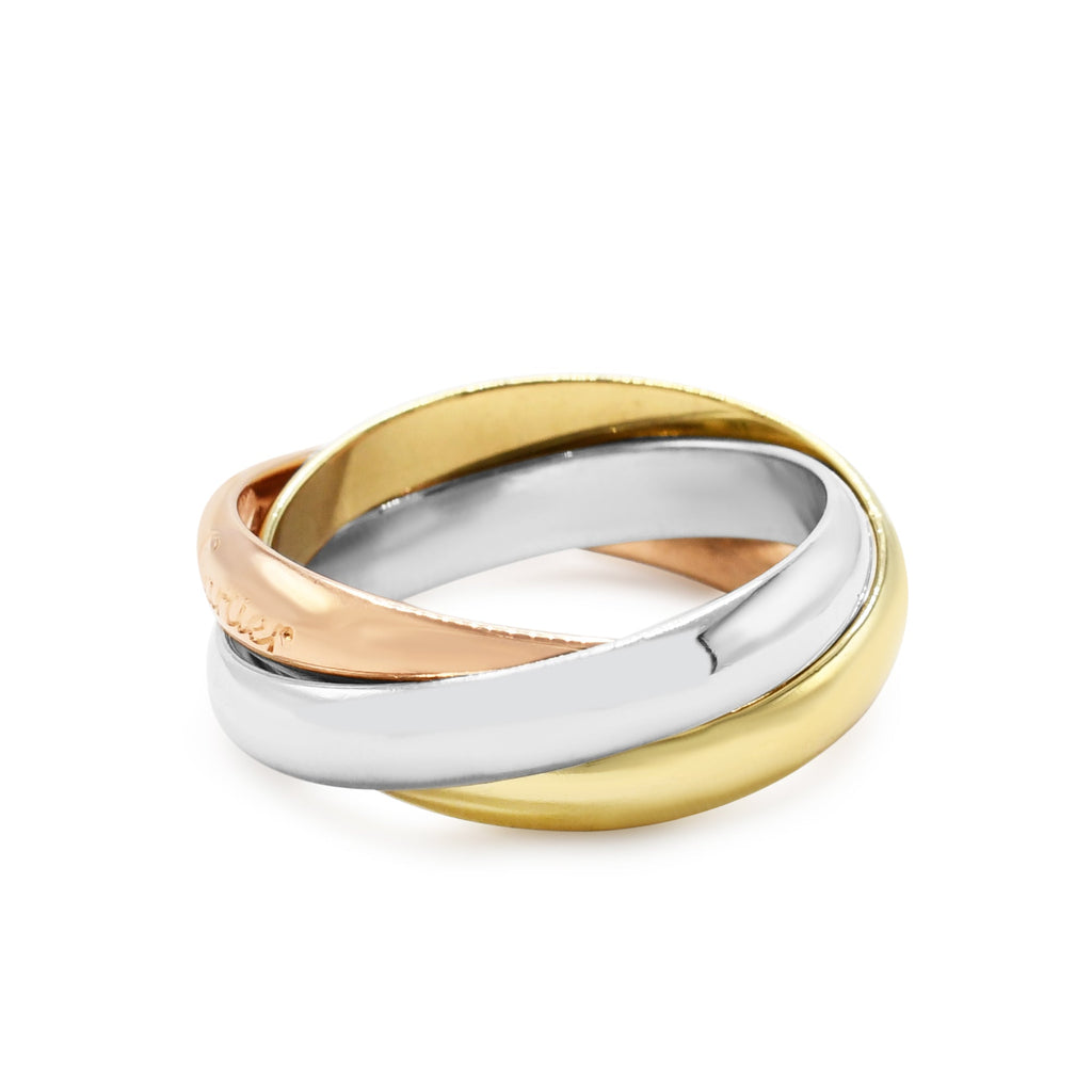 used Must De Cartier Trinity Ring Size 55 - 18ct Three Colour Gold