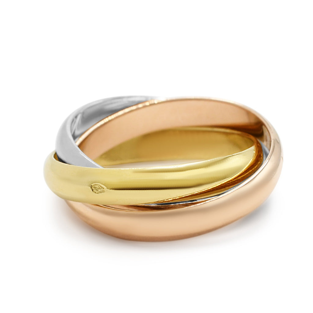 used Must De Cartier Trinity Ring Size 55 - 18ct Three Colour Gold