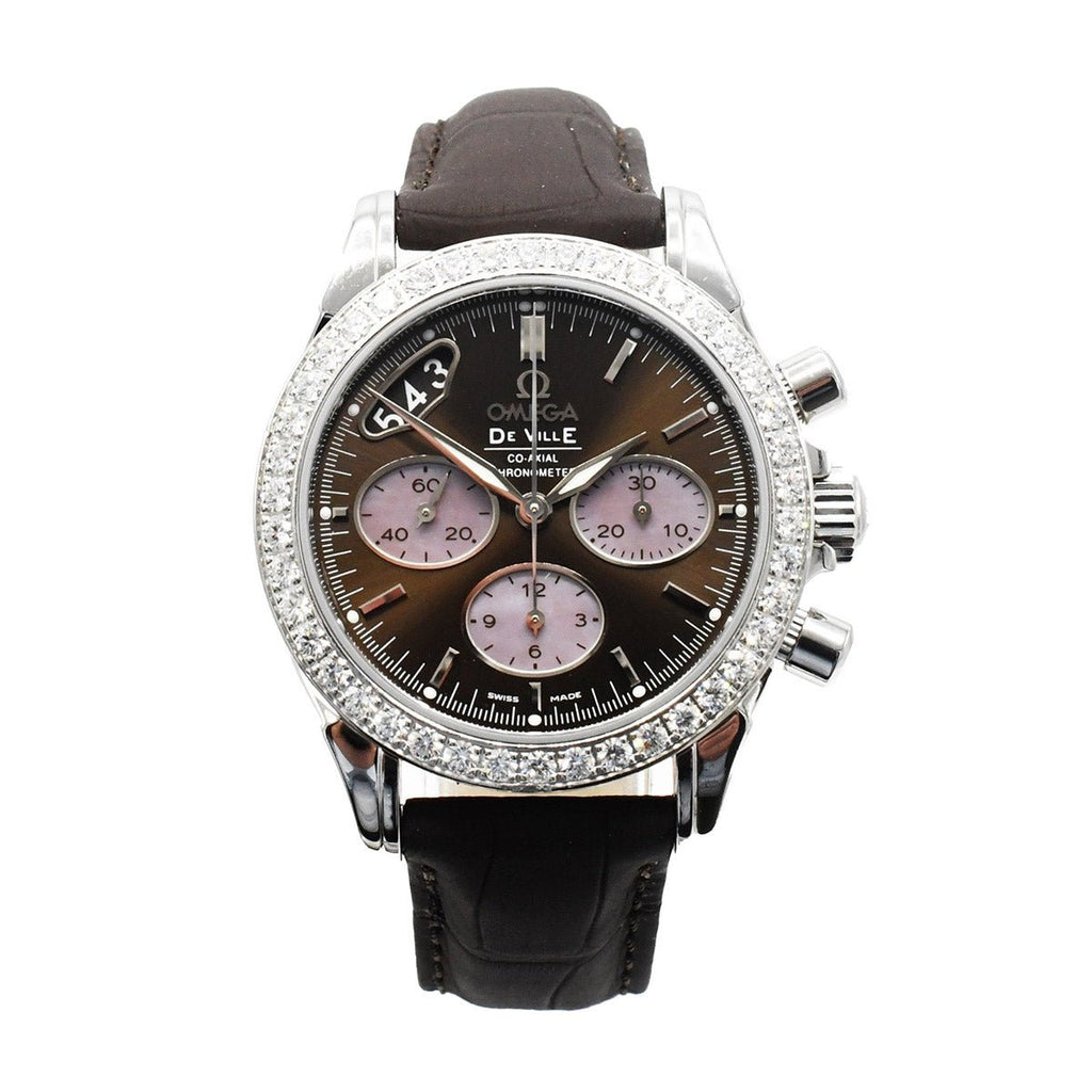 used Omega 35mm De Ville Co - Axial Chronograph Steel Diamond Watch