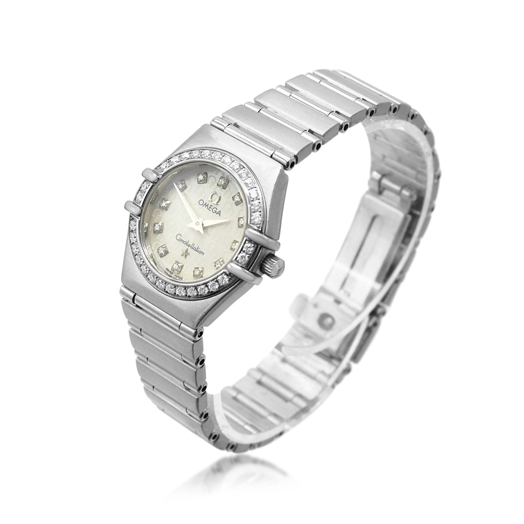 used Omega Constellation 22.5mm Quartz Diamond Watch, Mini Ref 14607500