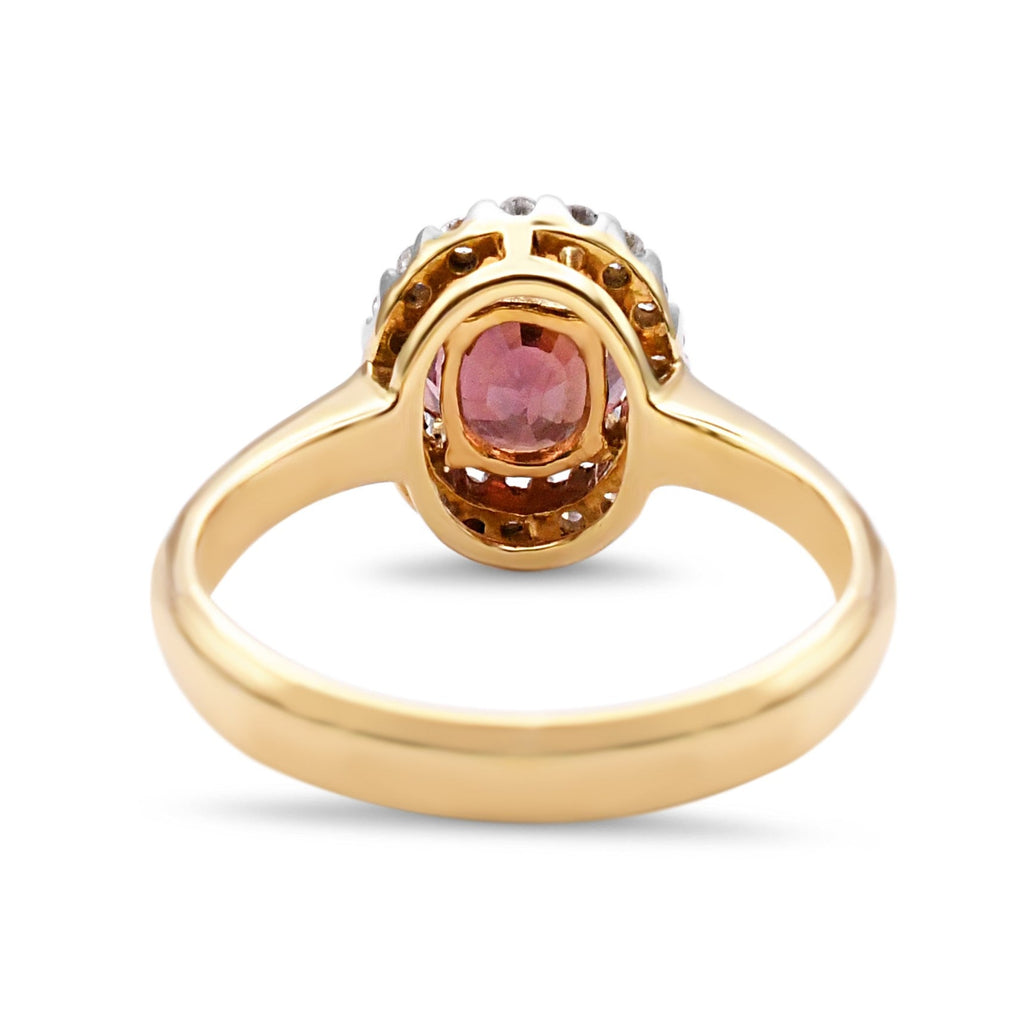 used Orange Sapphire And Diamond Cluster Ring
