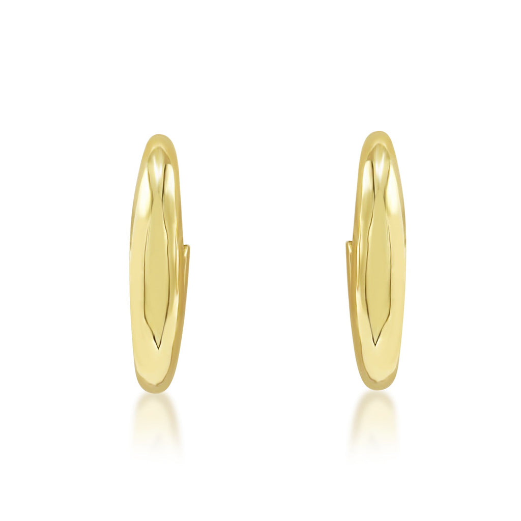 used Oval Hollow Hoop Earrings - 18ct Yellow Gold