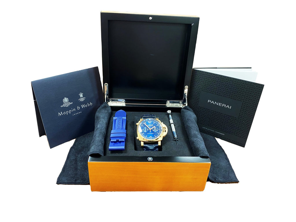 used Panerai Luminor Chrono Goldtech Blue Notte 44mm Automatic Watch