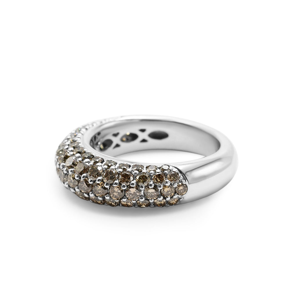 used Pave Set Champagne Brilliant Cut Diamond Set Bombe Ring