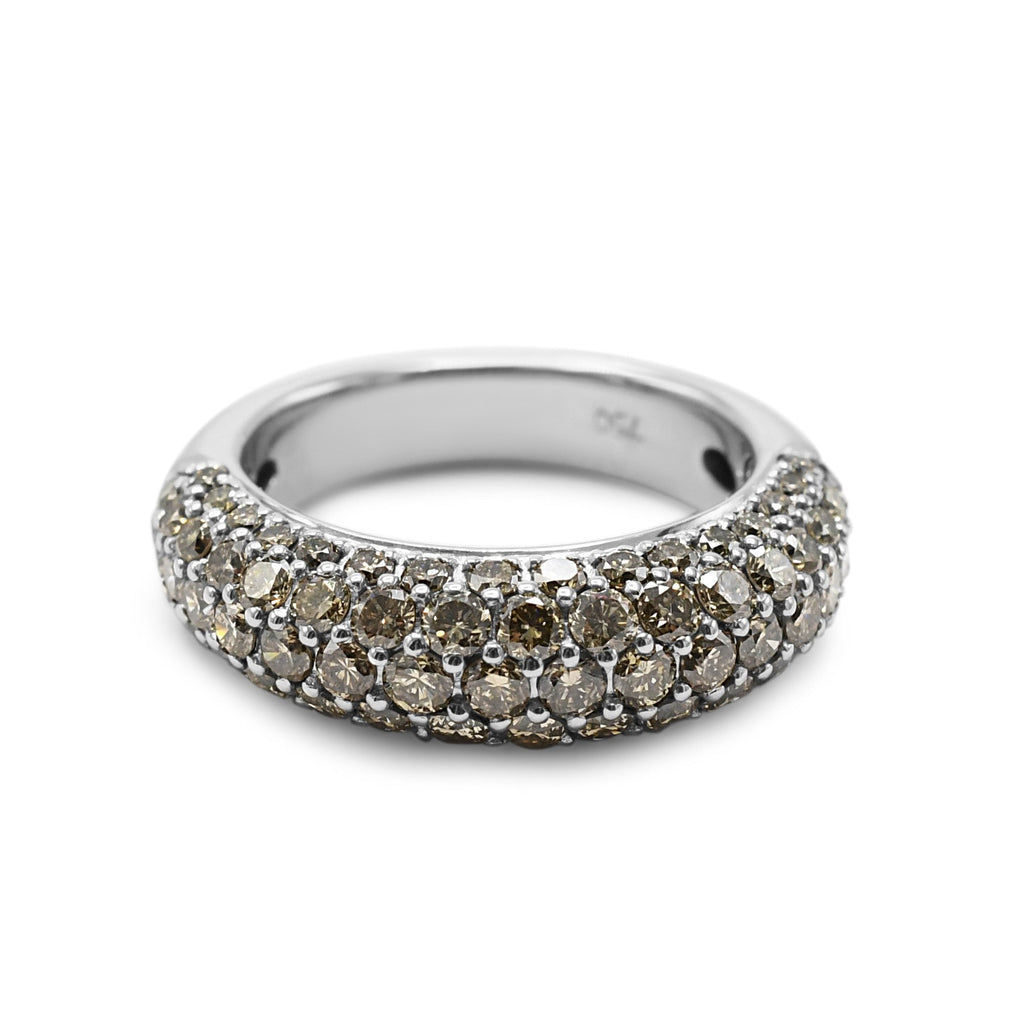 used Pave Set Champagne Brilliant Cut Diamond Set Bombe Ring