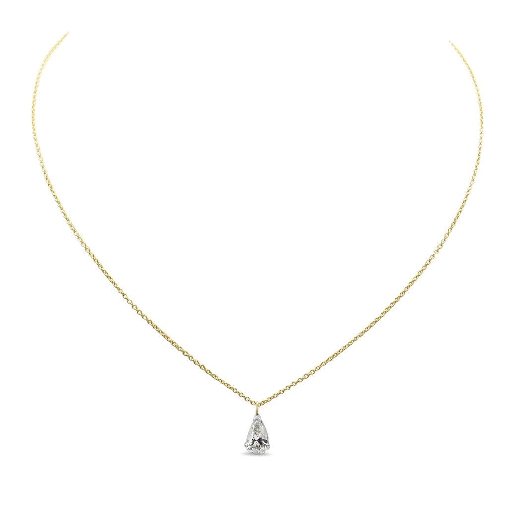 used Pear Shaped Diamond Pendant Necklace