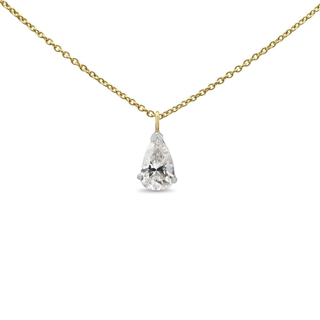 used Pear Shaped Diamond Pendant Necklace