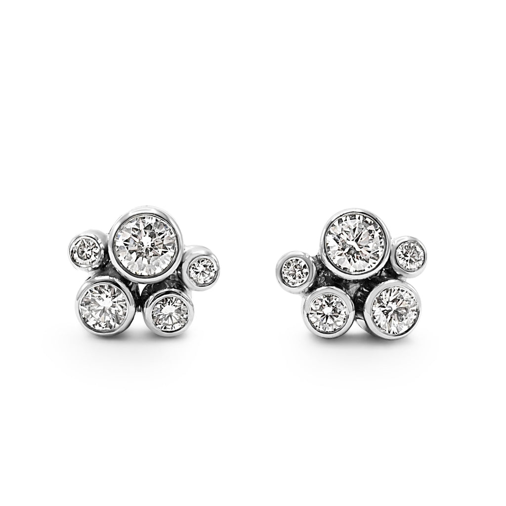 used Raindance Classic Cluster Stud Earrings - Platinum