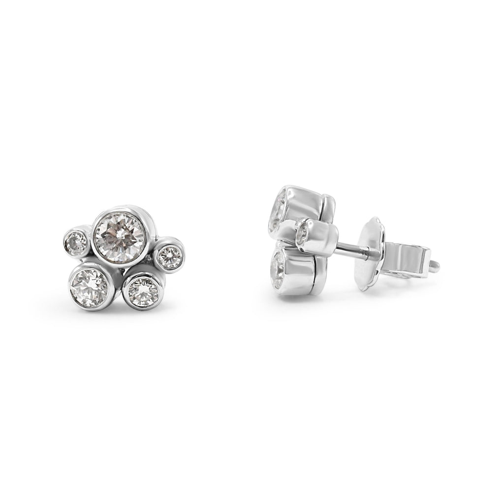 used Raindance Classic Cluster Stud Earrings - Platinum