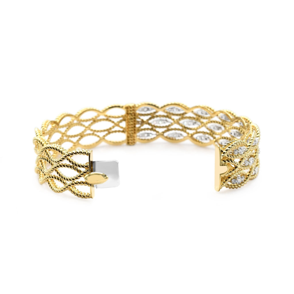 used Roberto Coin Brilliant Cut Diamond Woven Design Bangle