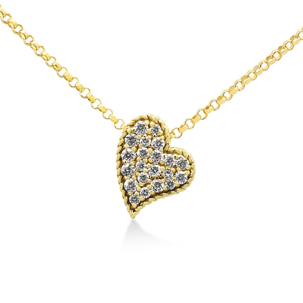 used Roberto Coin Princess Small Diamond Heart Pendant Necklace