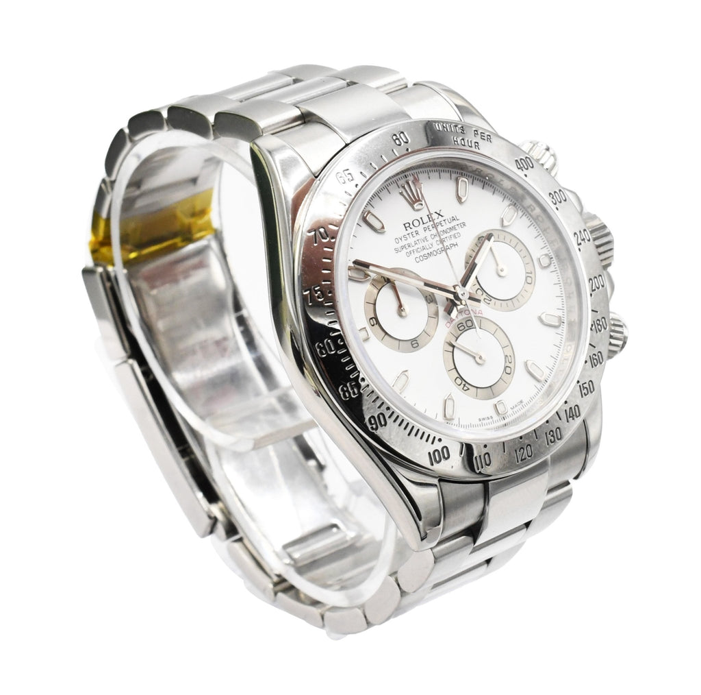 used Rolex Cosmograph Daytona 40mm APH White Dial Steel Watch - Ref: 116520