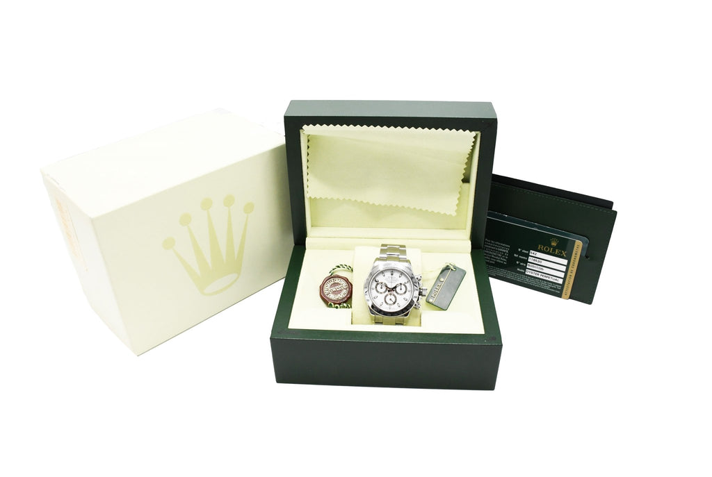 used Rolex Cosmograph Daytona 40mm APH White Dial Steel Watch - Ref: 116520