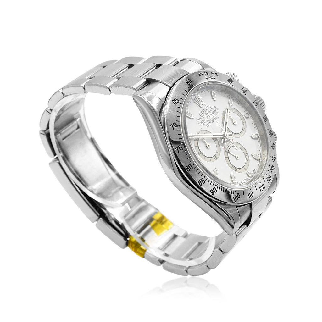 used Rolex Cosmograph Daytona 40mm White Dial Steel Watch - Ref: 116520