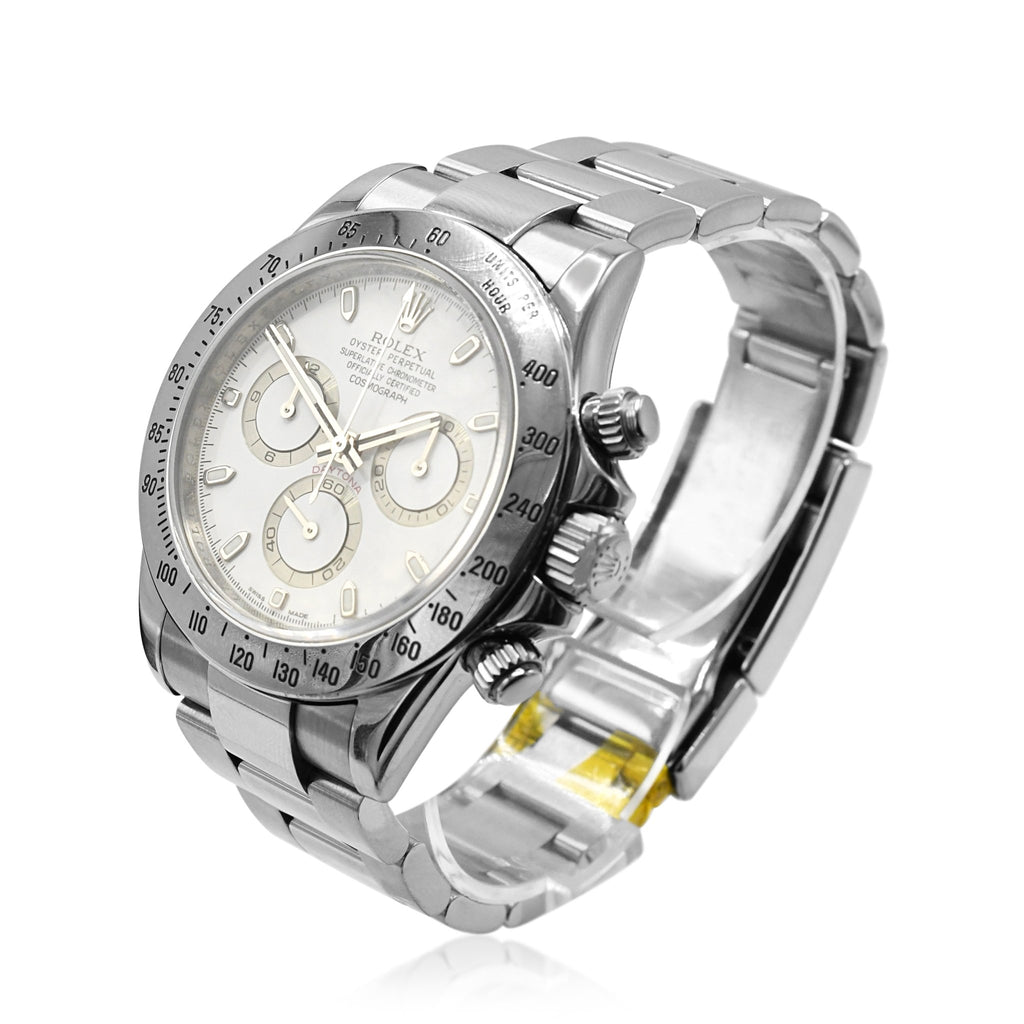 used Rolex Cosmograph Daytona 40mm White Dial Steel Watch - Ref: 116520