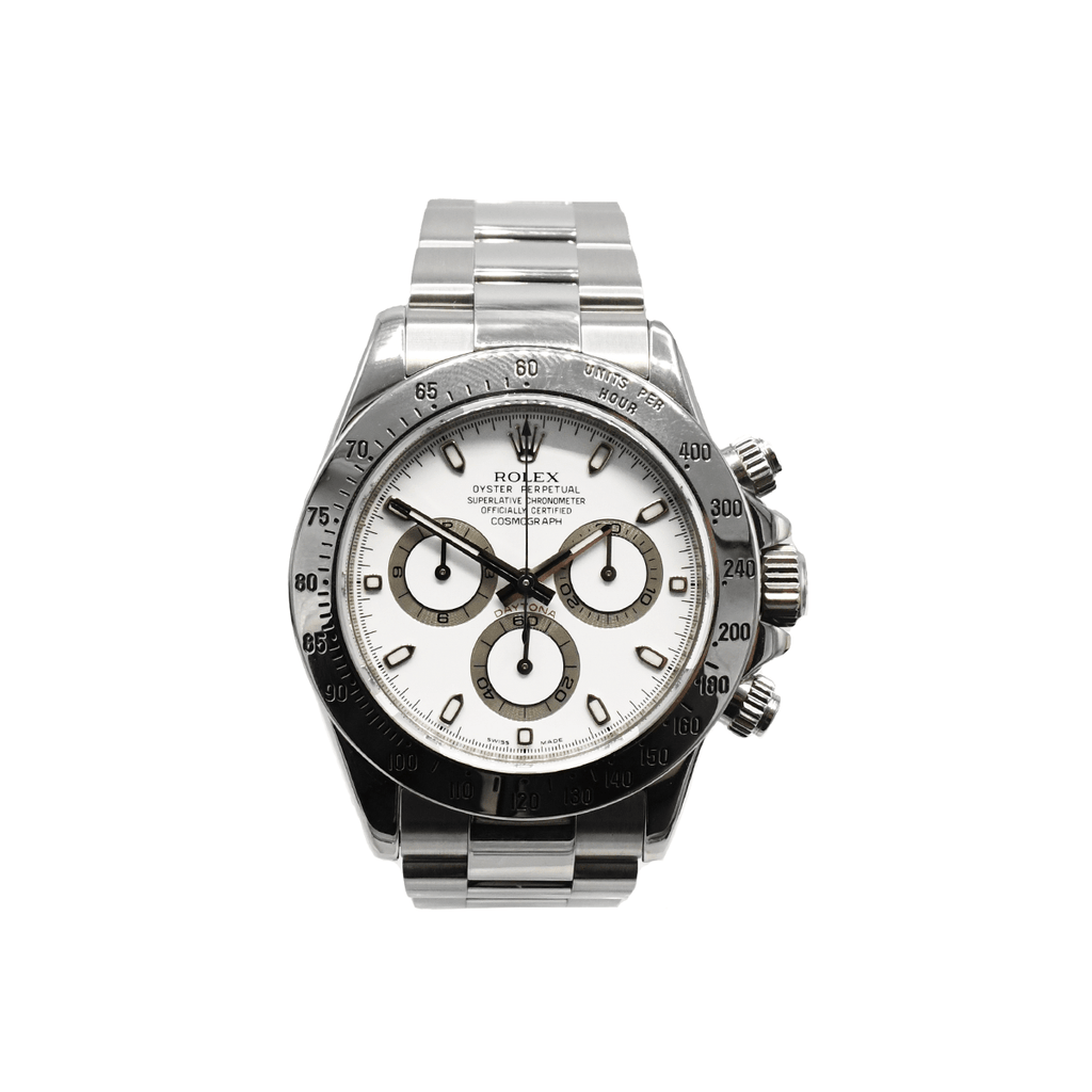 used Rolex Cosmograph Daytona 40mm White Dial Steel Watch - Ref: 116520