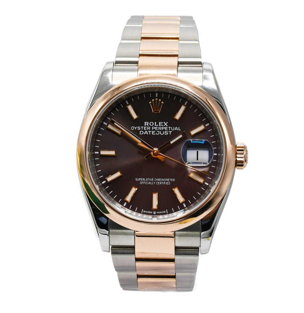 used Rolex Datejust 36mm Oystersteel & Everose Gold Watch - Ref 126201