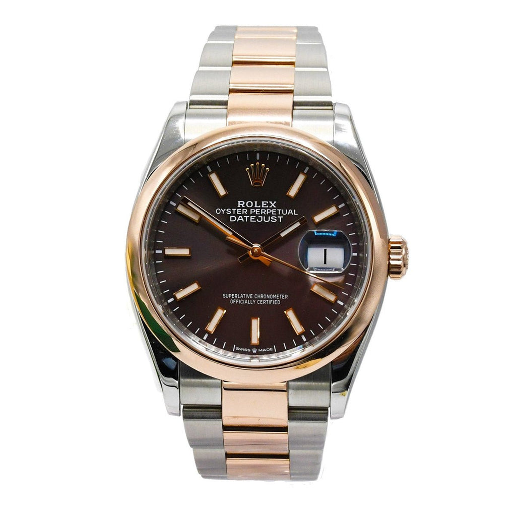 used Rolex Datejust 36mm Oystersteel & Everose Gold Watch - Ref 126201