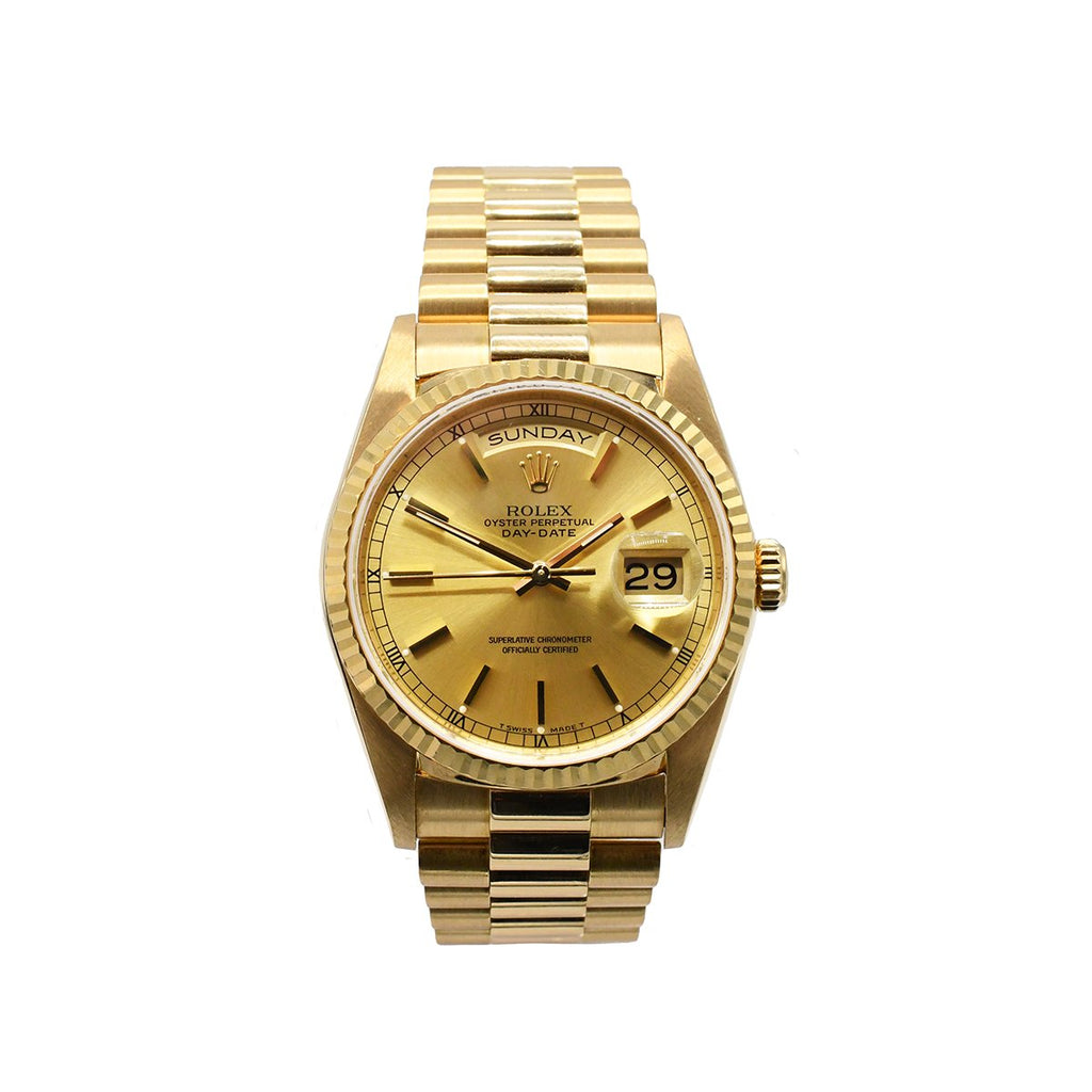 used Rolex Day Date Watch - 18ct Yellow Gold - Ref 18238