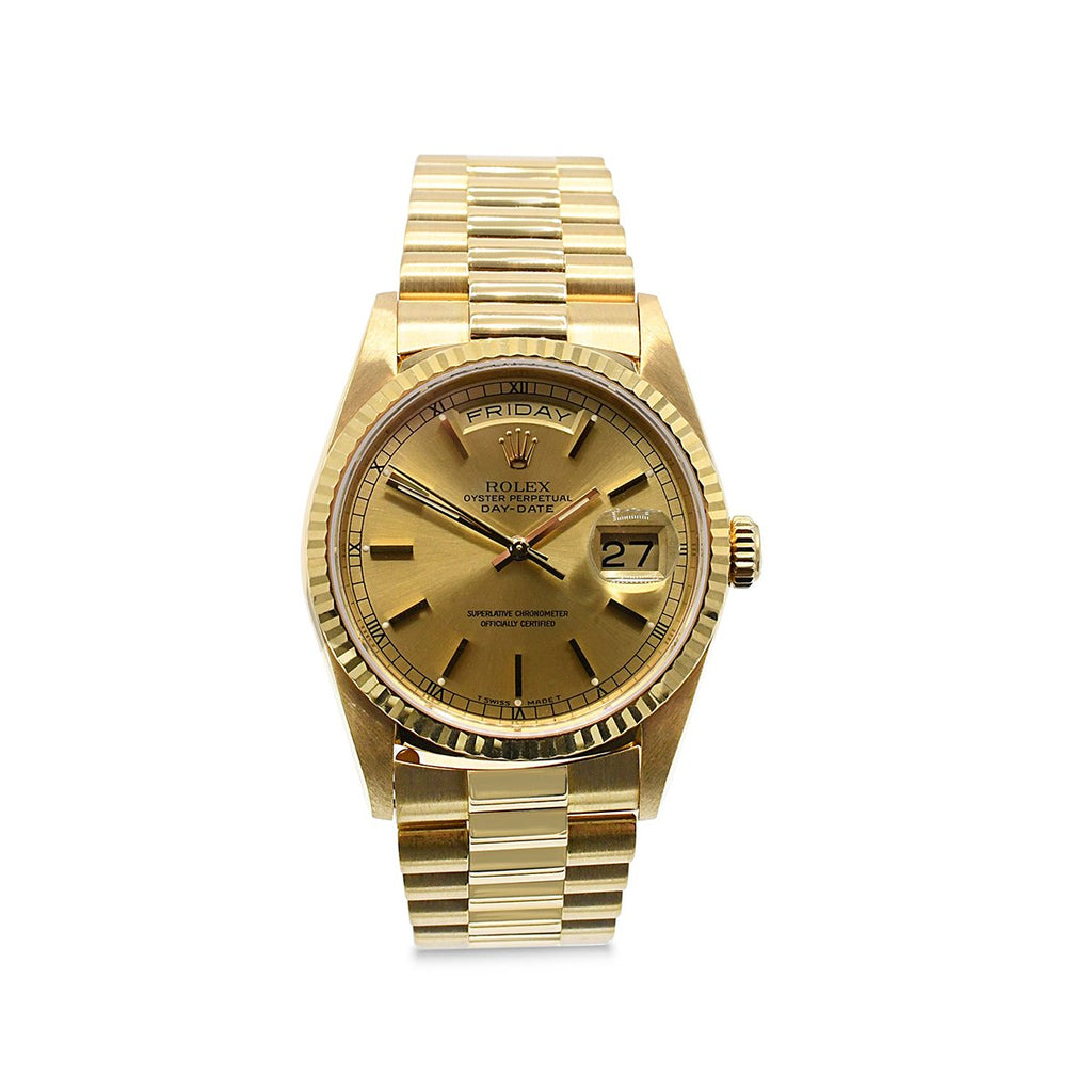 used Rolex Day Date Watch - 18ct Yellow Gold - Ref 18238