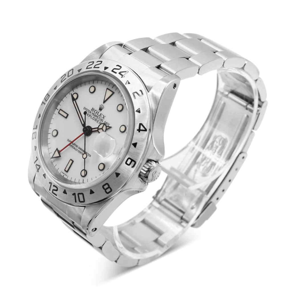 used Rolex Explorer II 40mm White Dial Steel Watch - Ref: 16570