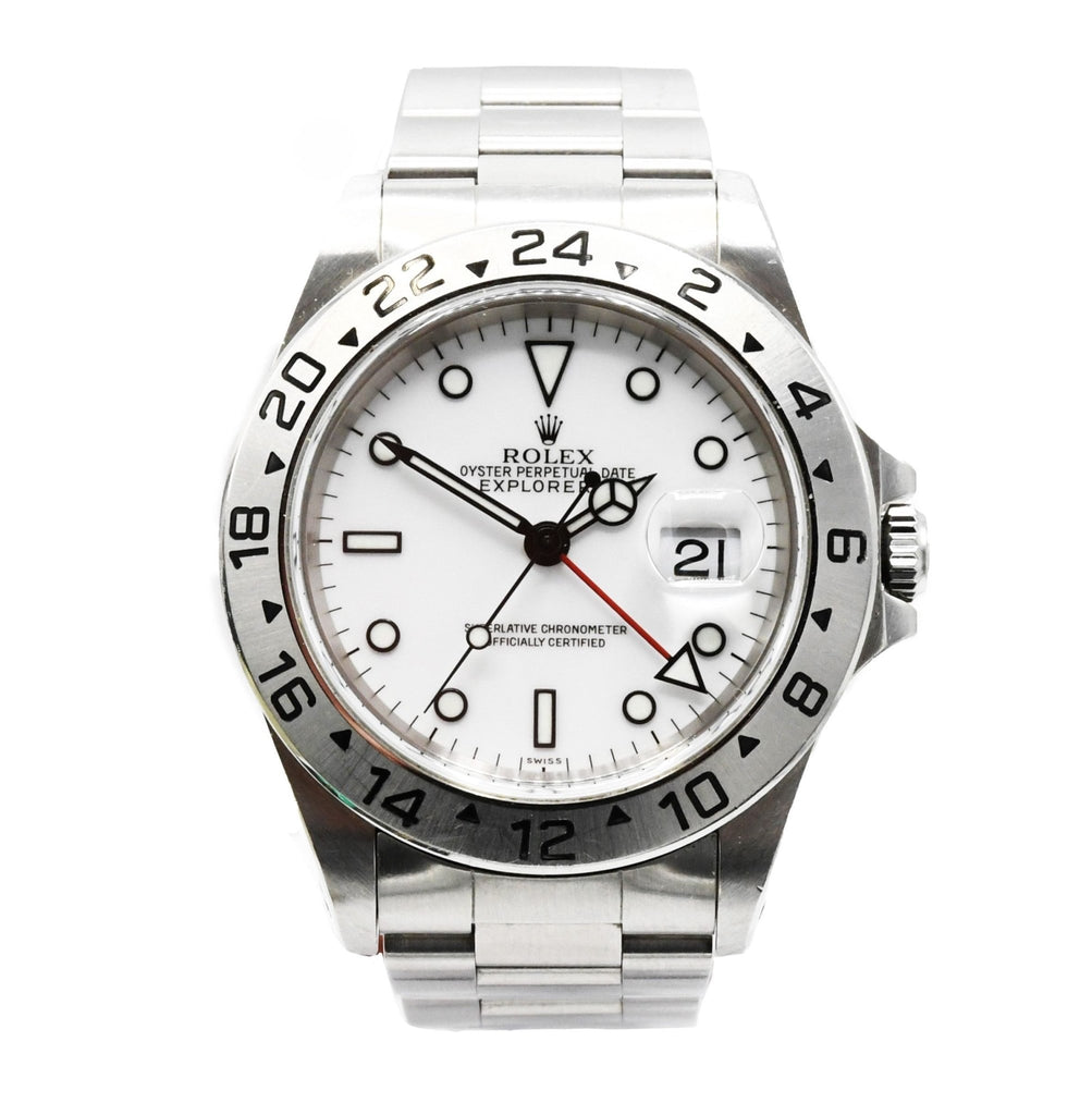 used Rolex Explorer II 40mm White Dial Steel Watch - Ref: 16570