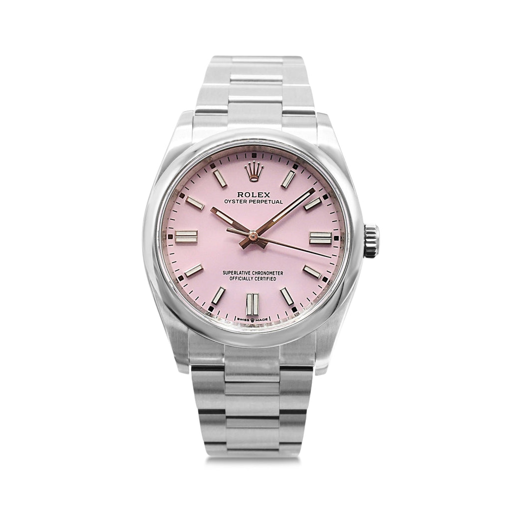 used Rolex Oyster Perpetual 36, Candy Pink Dial Steel Watch Ref 126000