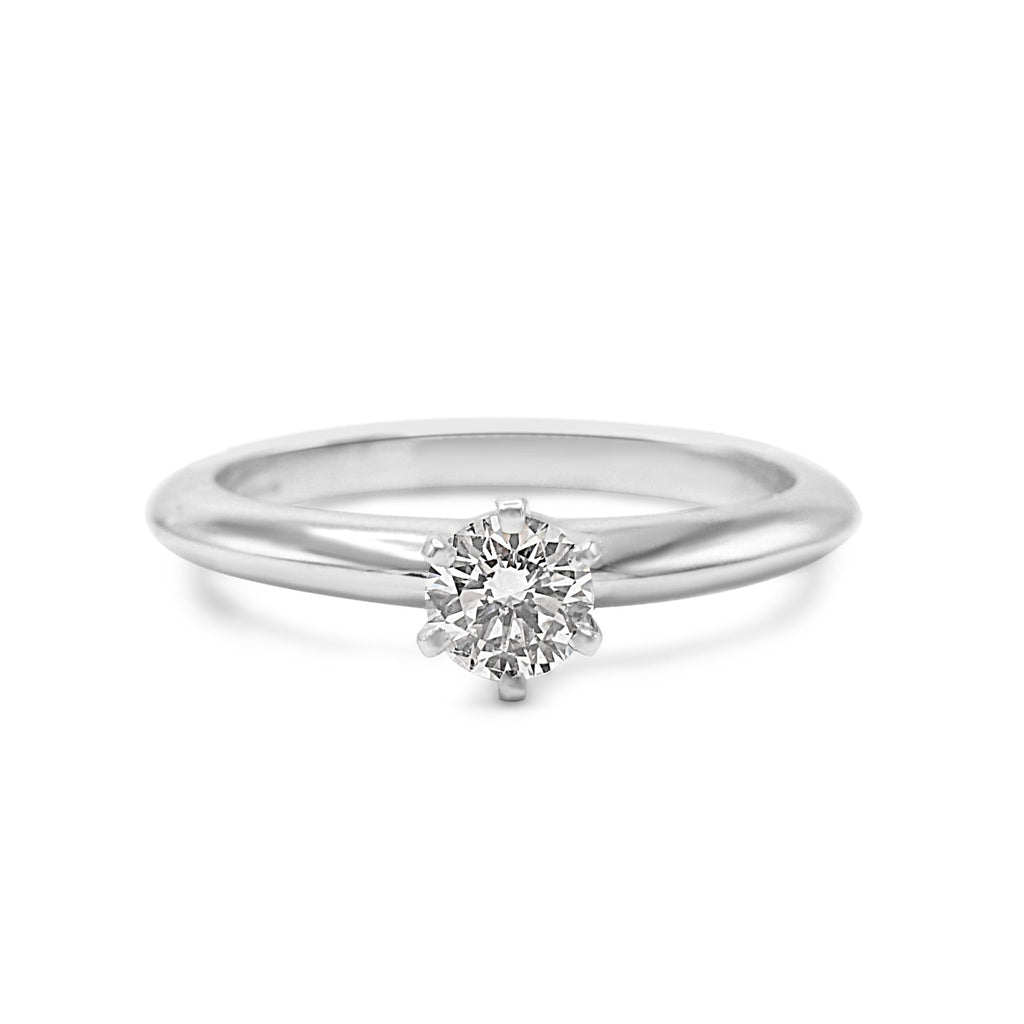 used Solitaire Brilliant Cut Diamond Ring By Tiffany - Platinum