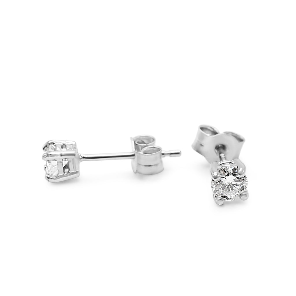 used Solitaire Brilliant Cut Diamond Stud Earrings 0.40cts - Platinum