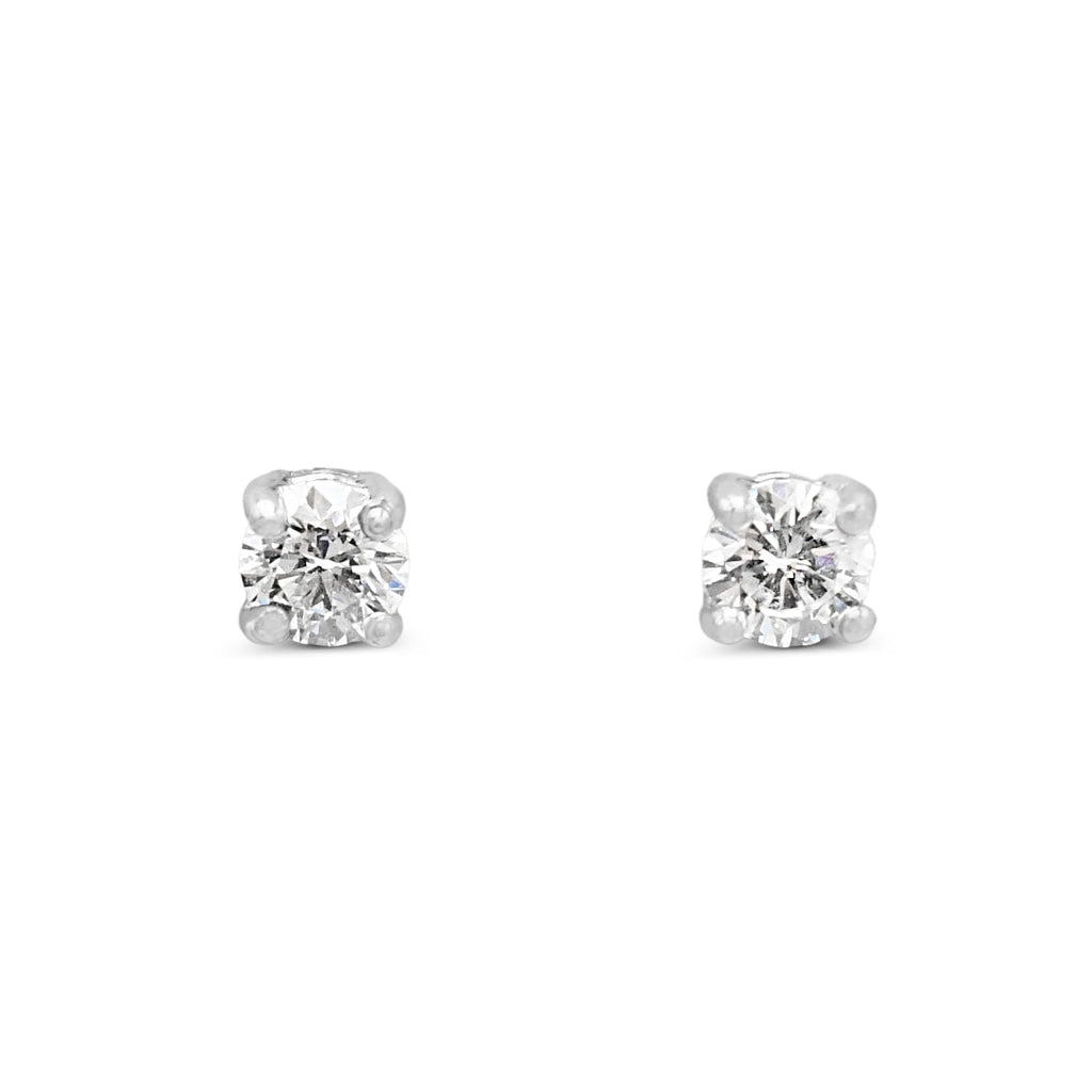 used Solitaire Brilliant Cut Diamond Stud Earrings 0.40cts - Platinum
