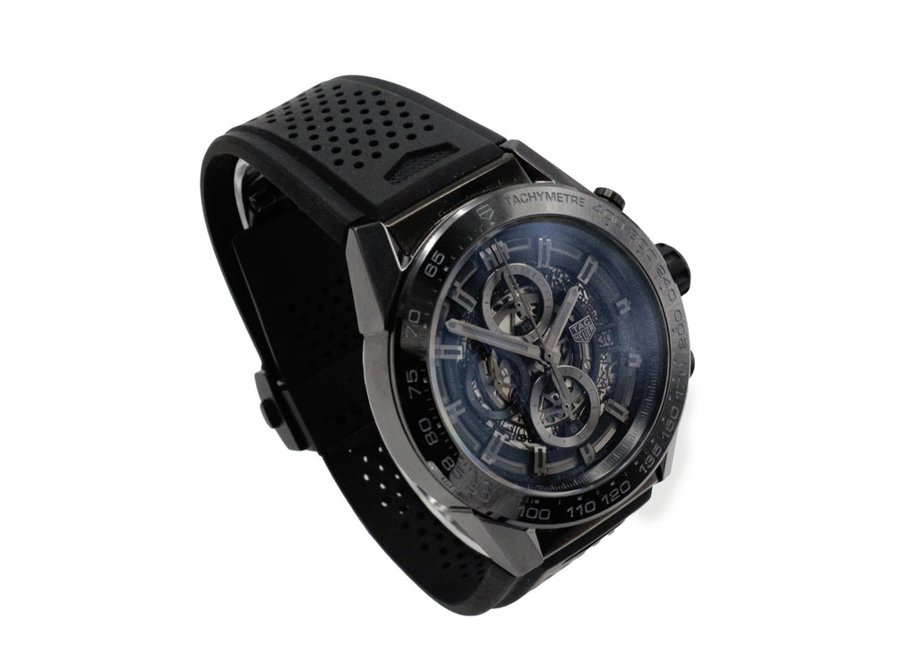 used TAG Heuer 45mm Carrera Skeleton Chronograph Watch - Ref: CAR2A90