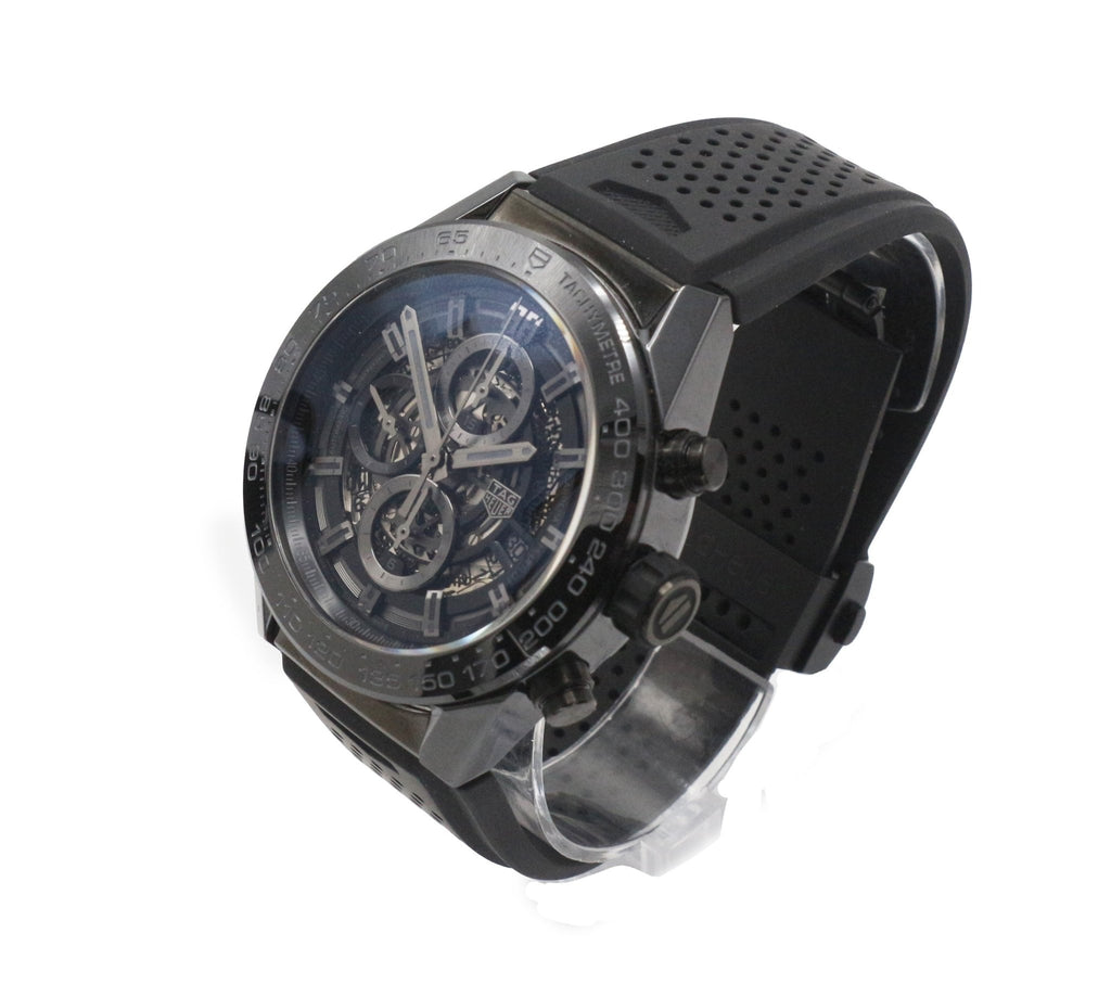 used TAG Heuer 45mm Carrera Skeleton Chronograph Watch - Ref: CAR2A90