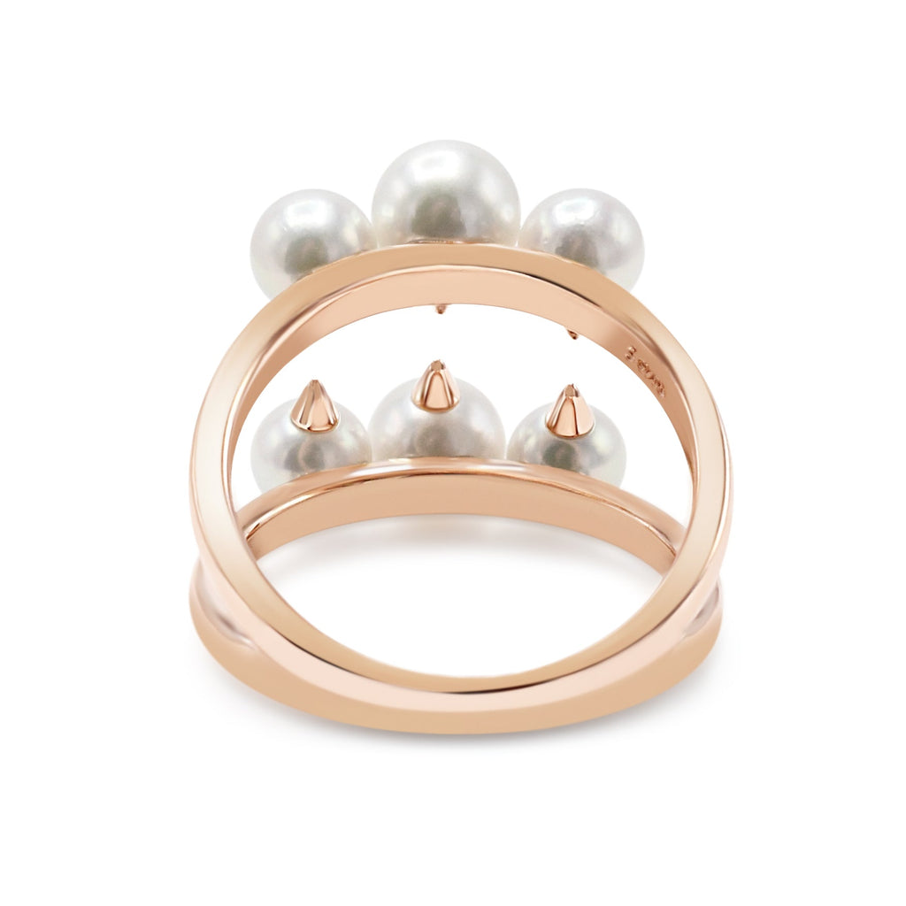 used Tasaki Danger Signature Ring Akoya Pearls.