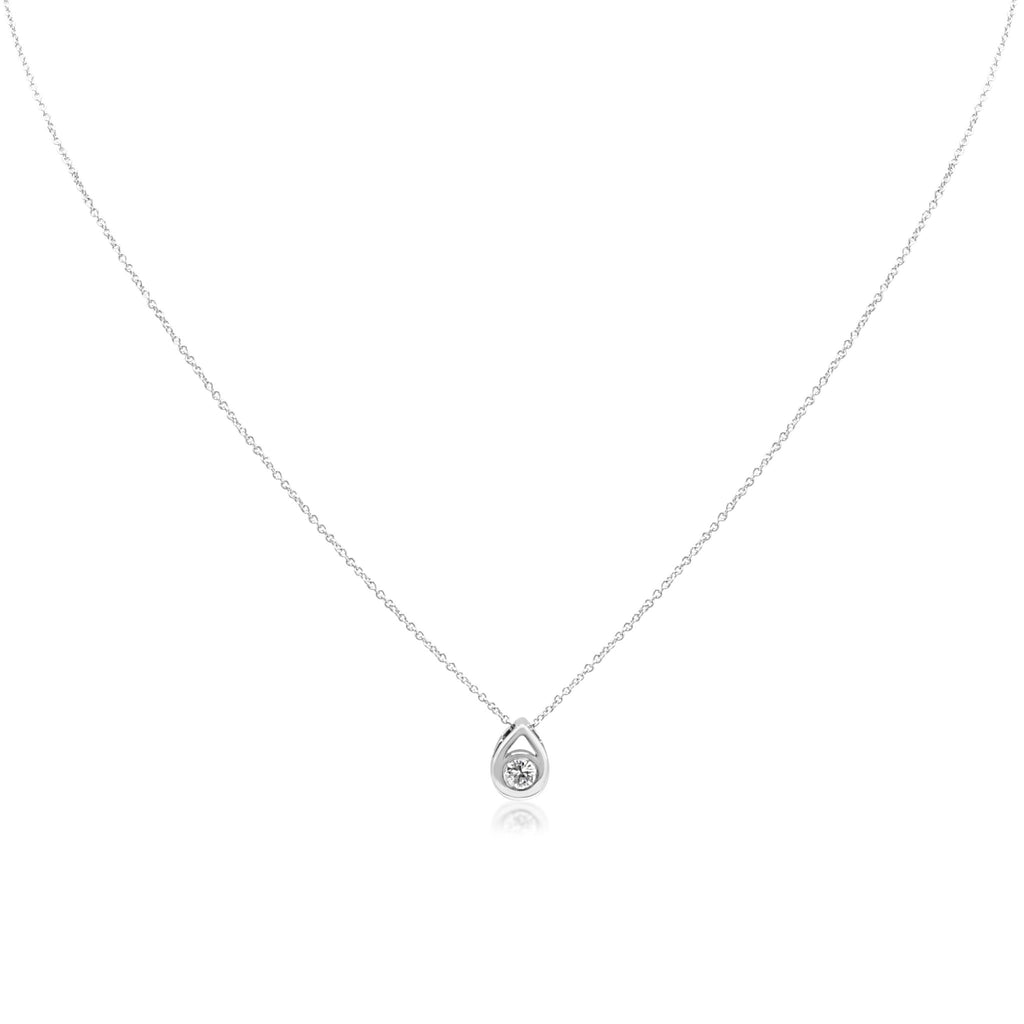 used Teardrop Diamond Pendant on 16" 18ct White Gold Trace Necklace