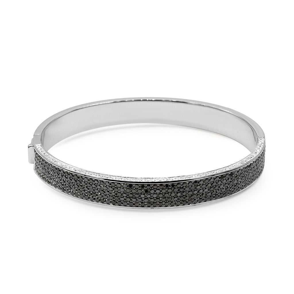 used Theo Fennell Black & White Diamond Set Bangle - 18ct White Gold