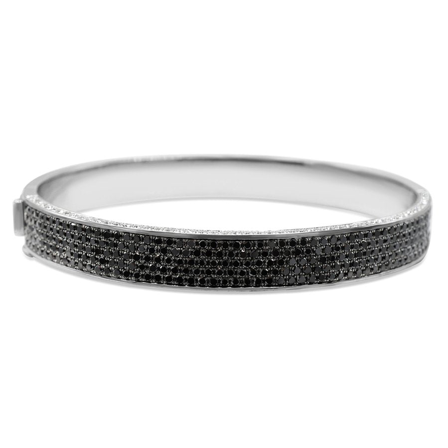 used Theo Fennell Black & White Diamond Set Bangle - 18ct White Gold