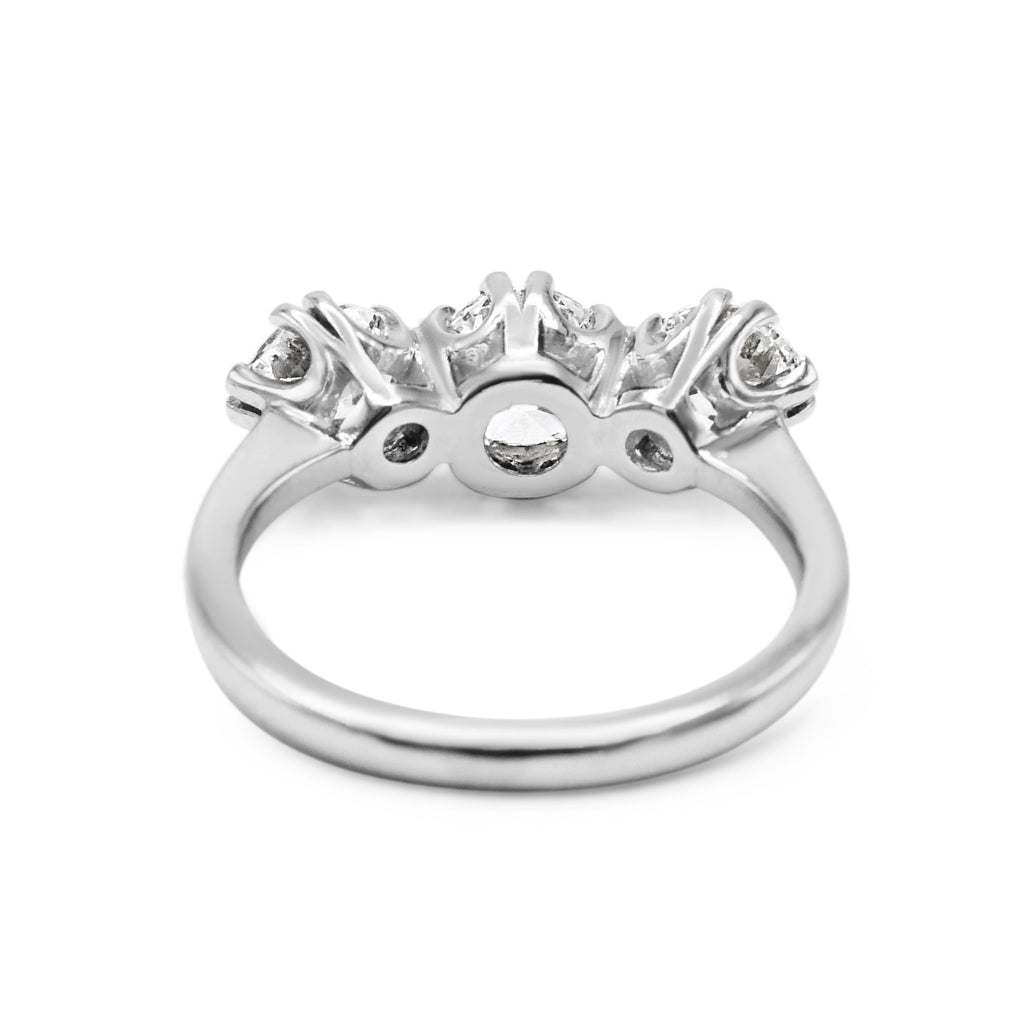 used Three Stone Brilliant Cut Diamond Ring - Platinum