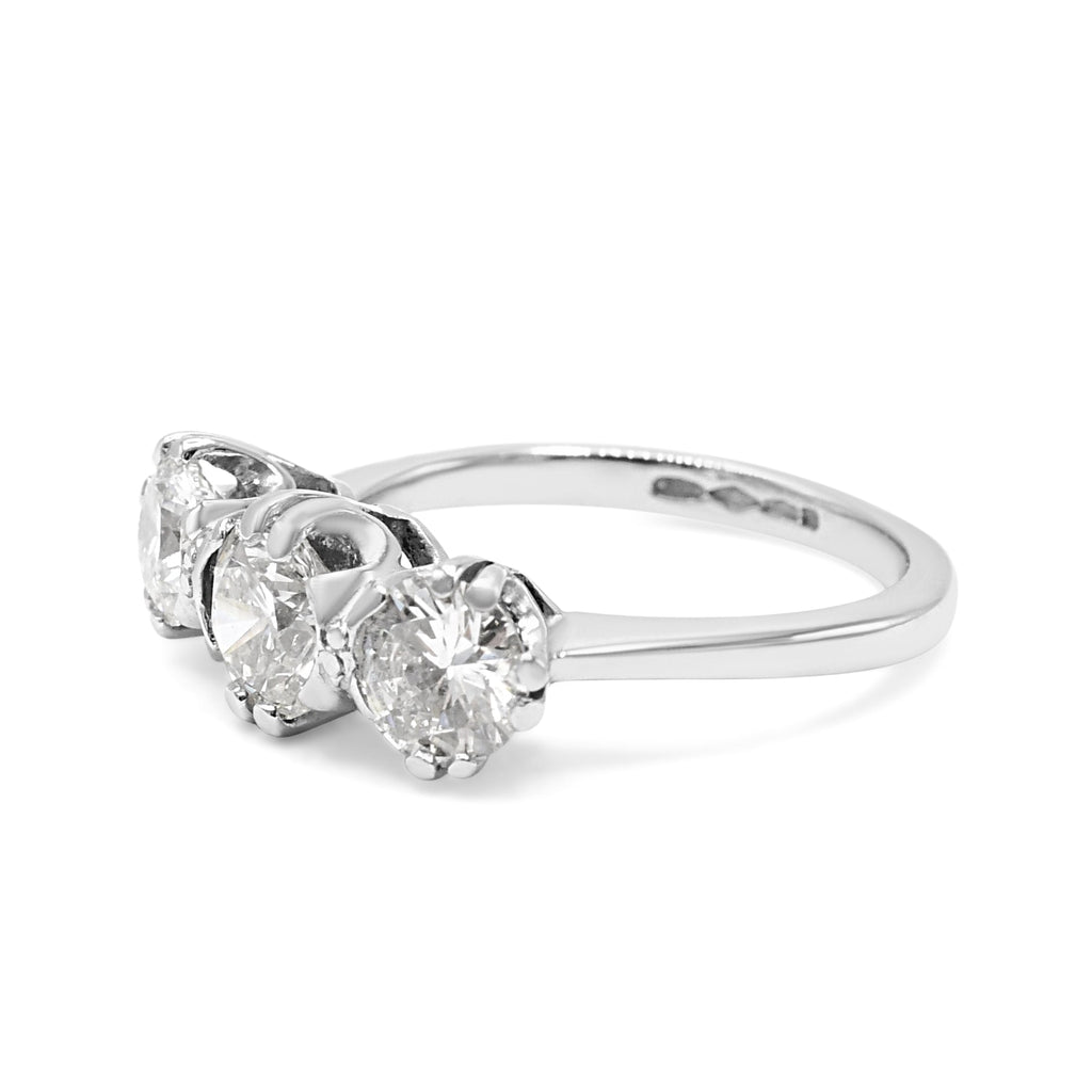 used Three Stone Brilliant Cut Diamond Ring - Platinum