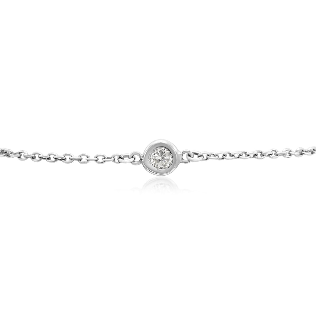 used Three Stone Brilliant Cut Diamond Set Bracelet 17.5cm - Platinum